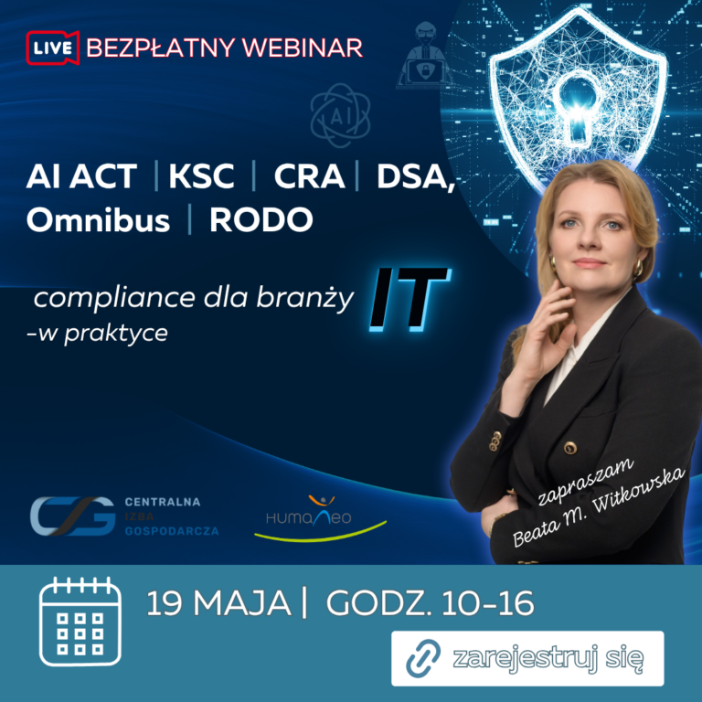 AI ACT, KSC, CRA, DSA, Omnibus, RODO – compliance dla branży IT w praktyce