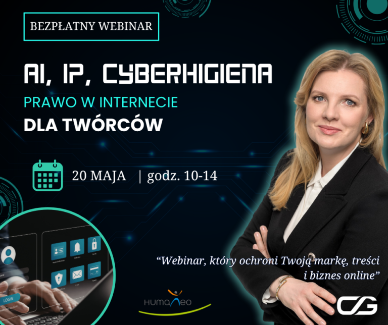 AI, IP, Cyberhigiena — Prawo w Internecie dla Twórców- webinar z Beatą M. Witkowską